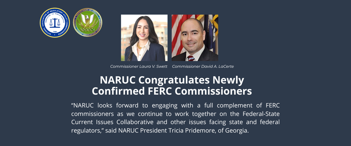 NARUC Congratulates Newly Confirmed FERC Commissioners