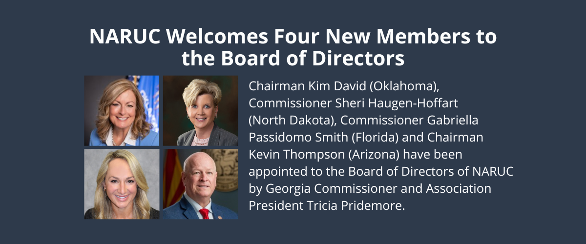 NARUC Welcomes Four New Members to the Board of Directors